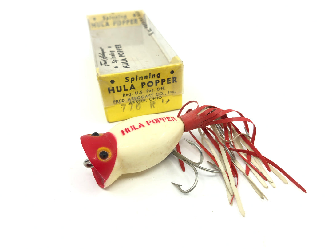 Arbogast Vintage Hula Popper Red Head White with Box