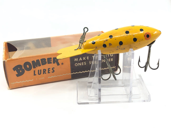 Vintage Wooden Bomber 539 Yellow/black dots with Box 