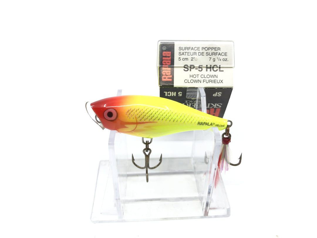 Rapala Skitter Pop SP-5 HCL Hot Clown Color NIB Discontinued Color