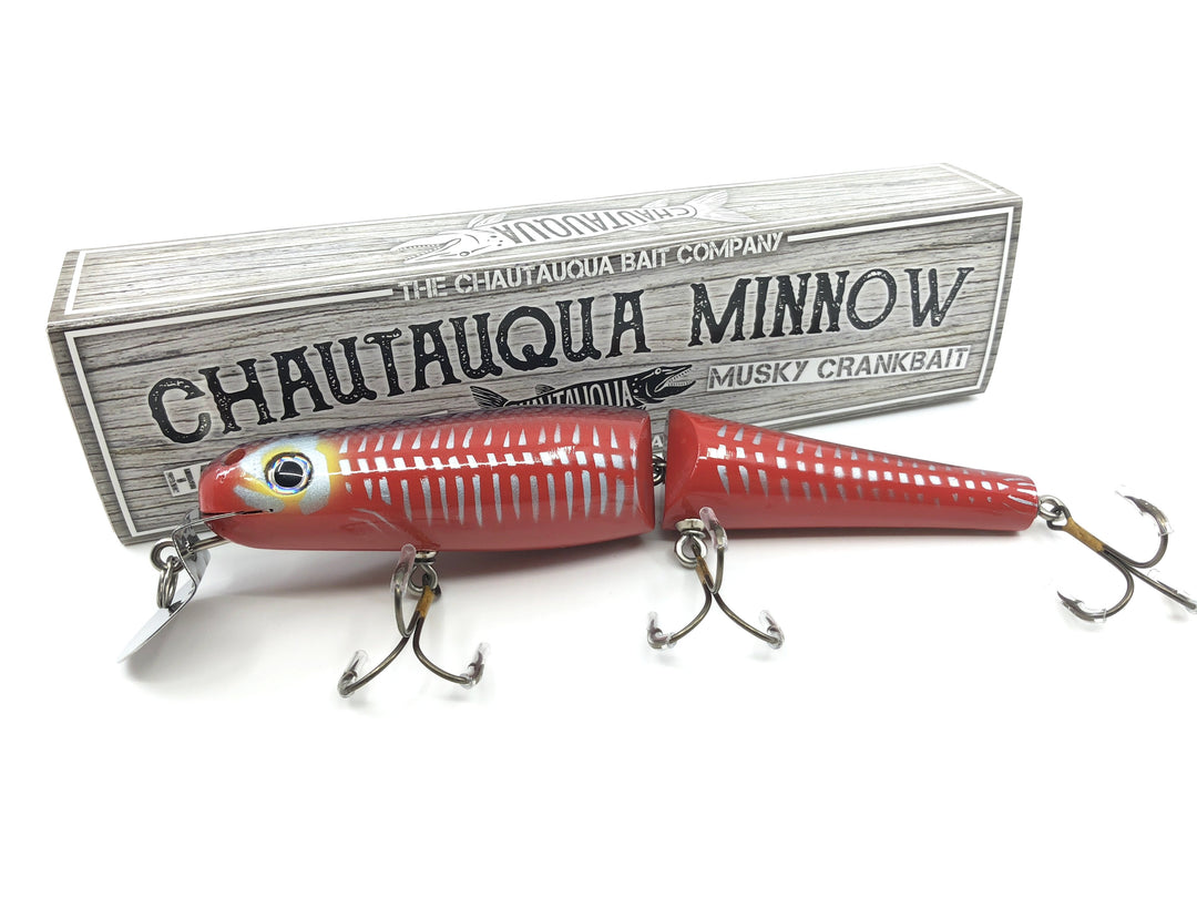 Jointed Chautauqua 8" Minnow Musky Lure Special Order Color "Red Shore"