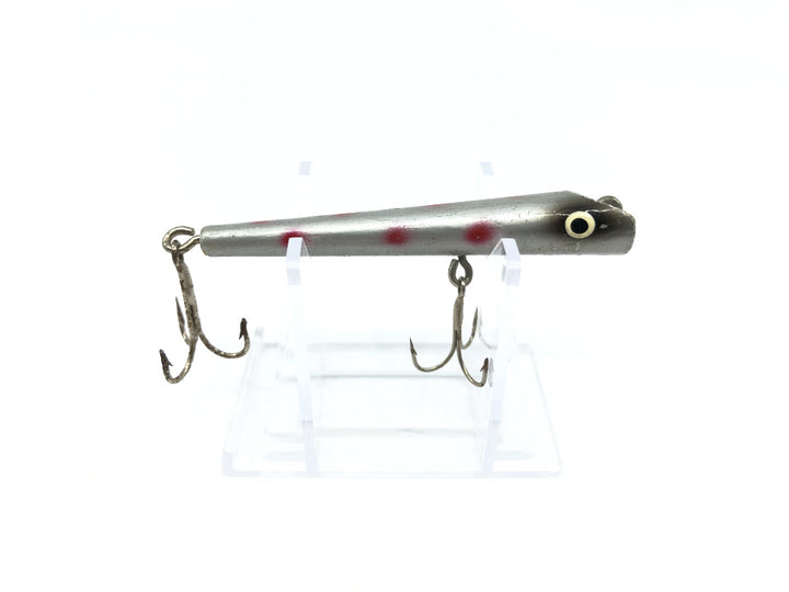Silver with Red Dots Wooden Pencil Popper Lure