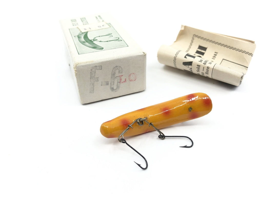 Vintage Helin Flatfish F6 LO Light Orange with Box and Papers 1943