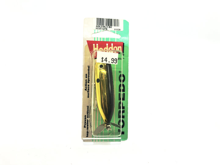 Heddon Baby Torpedo GPB Gold Black Back Color New on Card