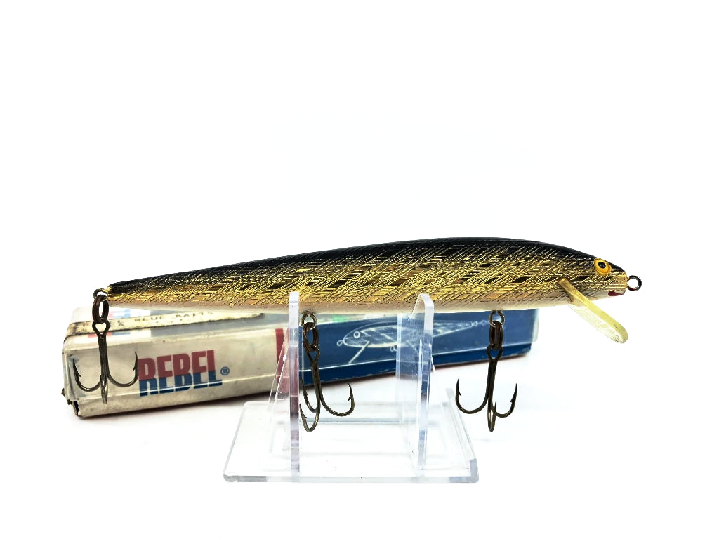 Rebel Vintage Minnow Model F302 Gold/Black Back Color with Box