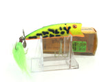 Bomber popper Fluorescent Green with Tail, Spinner and Bore
