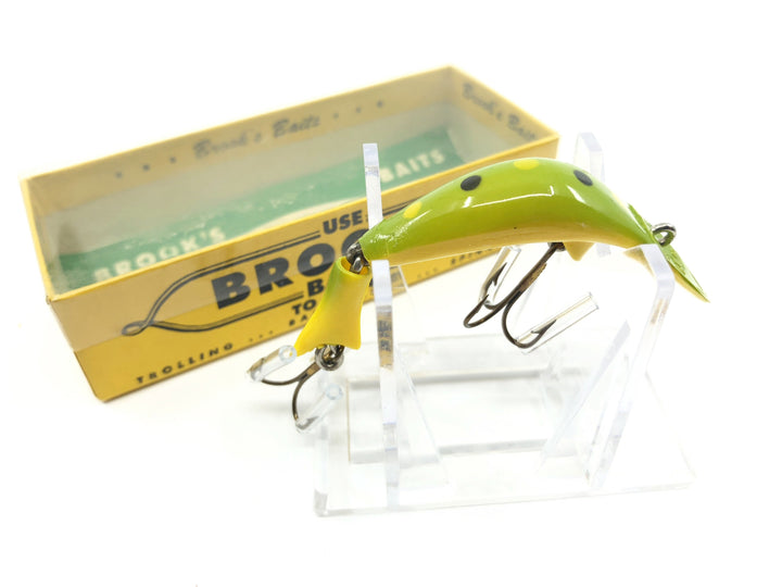 Brook's Baby Reefer Bait with Box and Paperwork Yellow Green Color