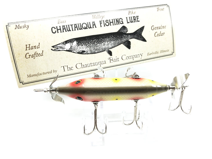 Chautauqua Special Order Wooden 5 Hook Minnow in Strawberry Color