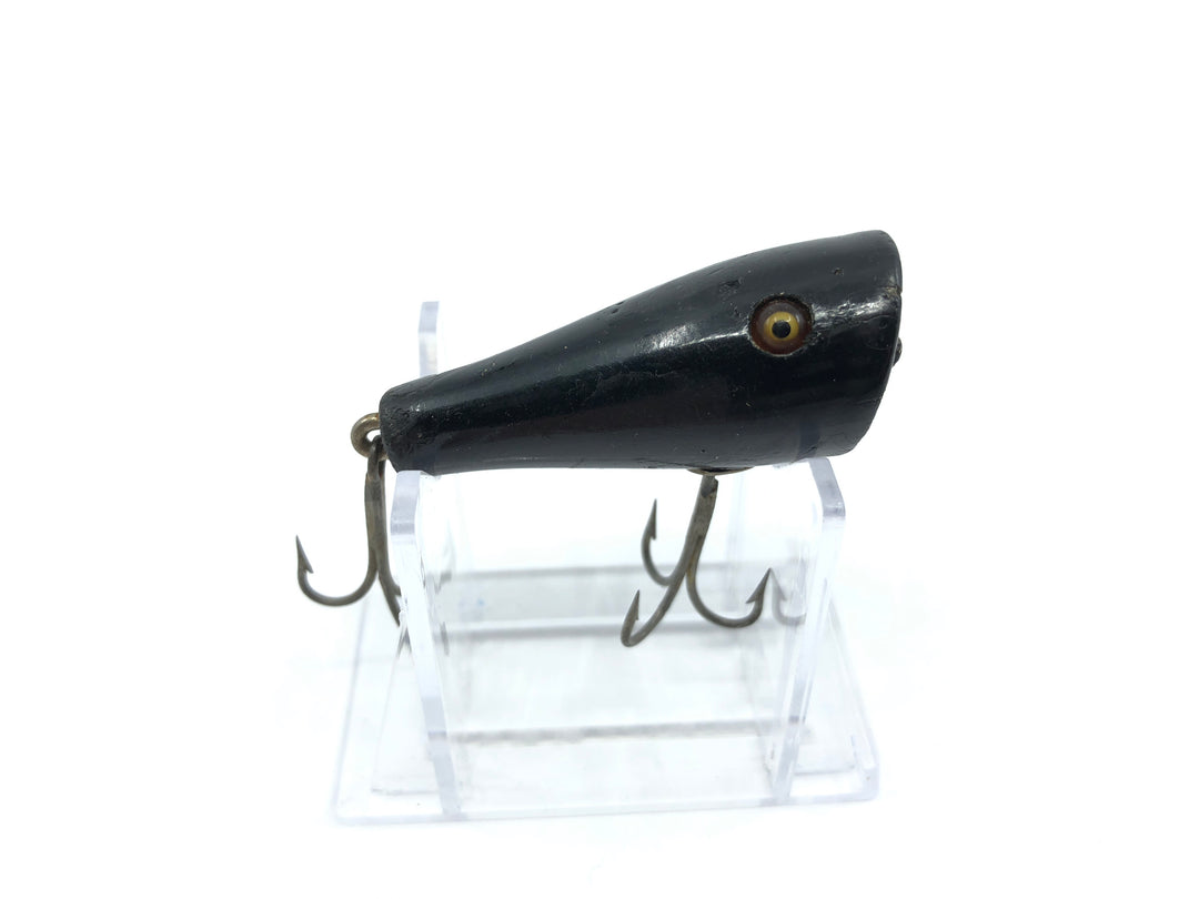 Creek Chub 5900 Midget Plunker in Black Color 5913 Wooden Lure Glass Eyes