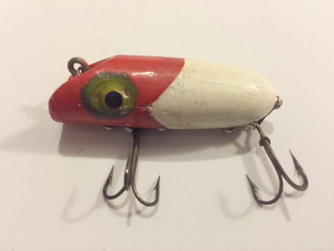South Bend Spin-Oreno 967 Red White Wooden Antique Fishing Lure