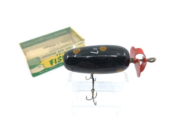 Helin Fishcake #7 Black with Orange Dots New in Box New Old Stock Great Condition