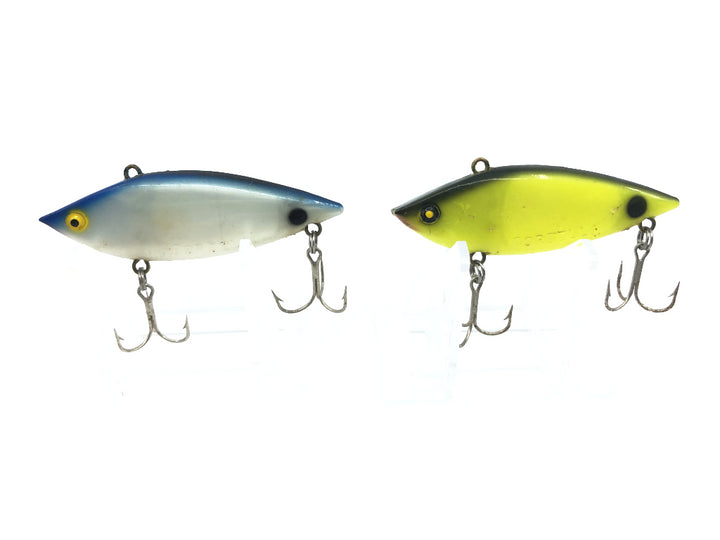 Cordell Spot Lure 2100 Lot of Two Lures Blue Back and Chartreuse Colors