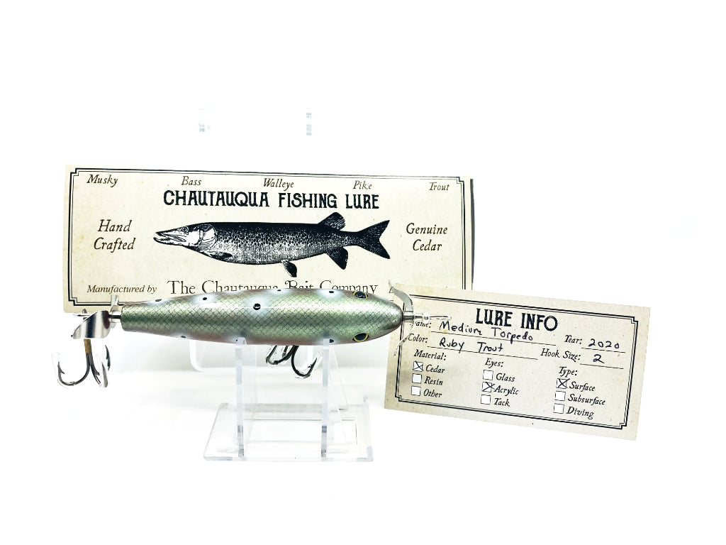 Chautauqua Special Order Wooden Medium Torpedo in Ruby Trout Color 2020