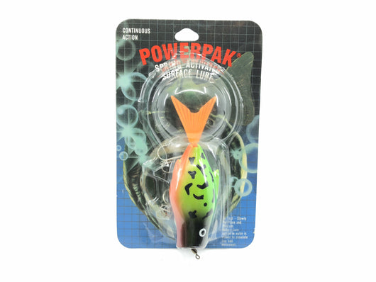 Powerpak Spring Activated Mechanical Fire Tiger Color Minnow New on Card