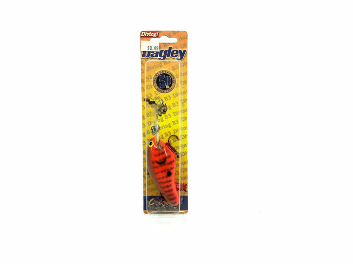 Bagley Diving Balsa B3 DB3 DC2 Dark Crayfish on Orange Color, New on Card
