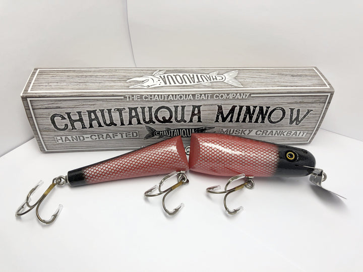 Jointed Chautauqua 8" Minnow Musky Lure Special Order Color "Red Scale"
