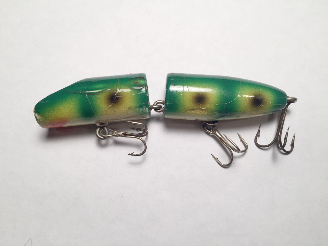 Makinen Holi-Comet Wooden Lure Green Frog Pattern