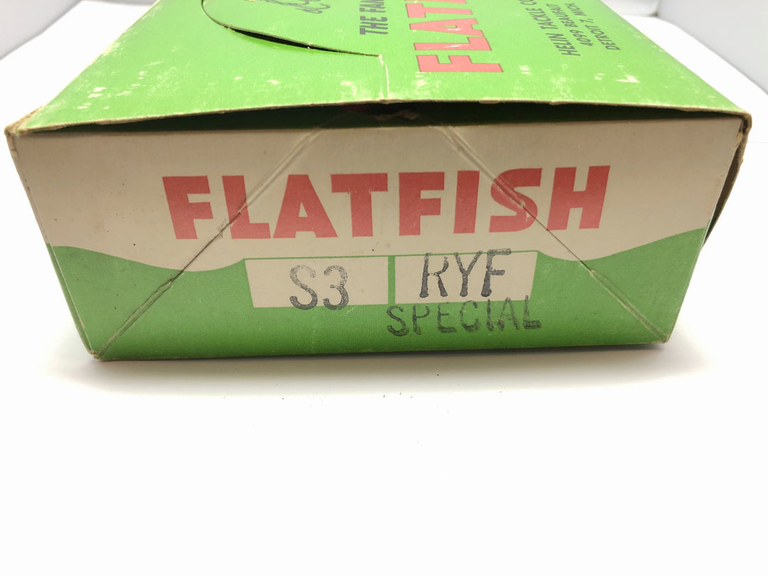 Helin SPECIAL Flatfish Dealer Box of 10 S3 RYF Red Fluorescent Top Yellow Fluorescent Bottom Color Lures in Box