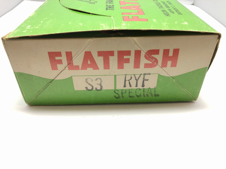 Helin SPECIAL Flatfish Dealer Box of 10 S3 RYF Red Fluorescent Top Yellow Fluorescent Bottom Color Lures in Box