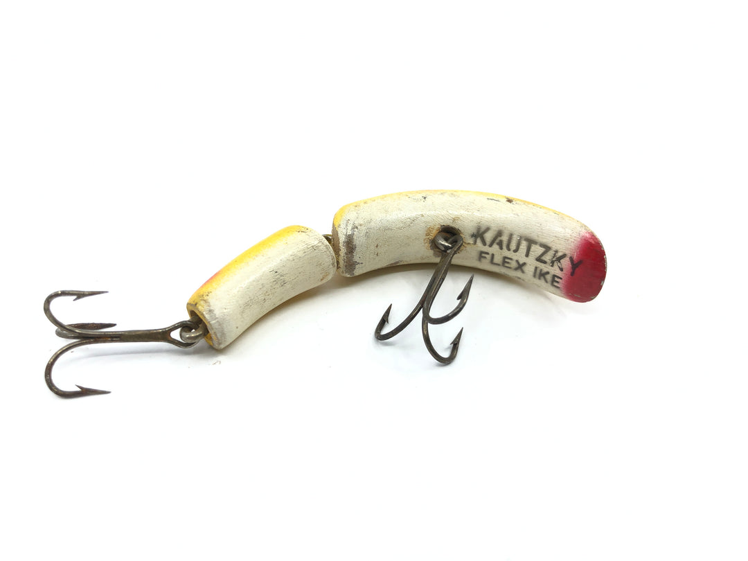 Kautzky Lazy Ike Flex Ike Lure Yellow with Red Dots Wooden Lure