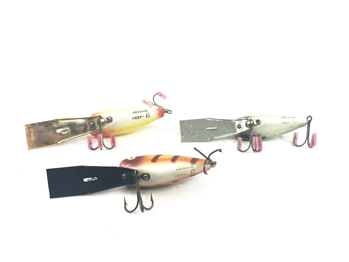 Lot of Three Heddon Deep 6 Lures