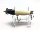 Wooden vintage Baby Injured Minnow Three Leaf Clover Props Black and White