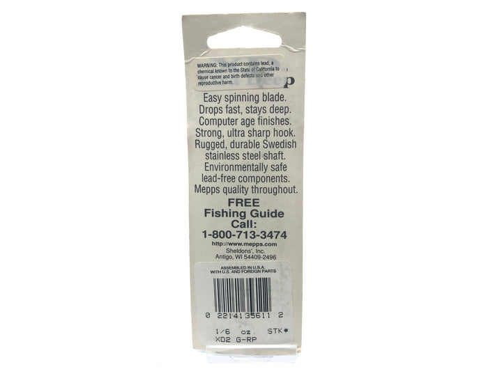 Mepps XD Xtra Deep Size 2 XD2 G-RP 1/6 oz New on Card Old Stock Red Blade