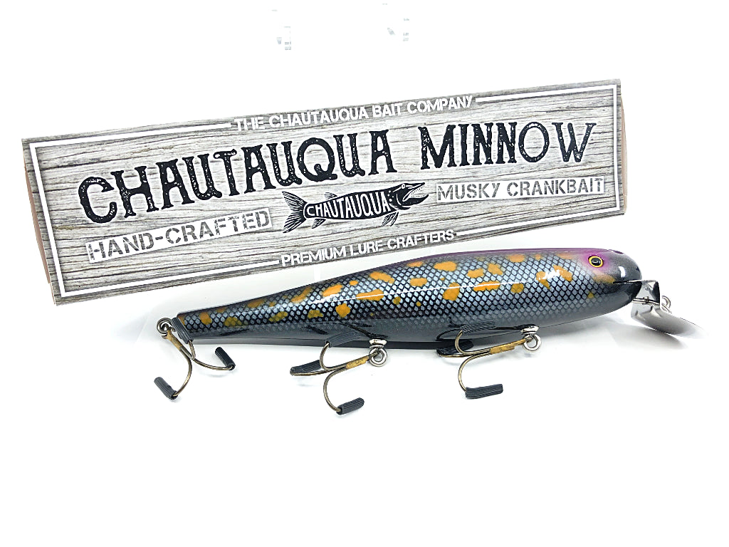 Chautauqua 8" Minnow Musky Lure Custom Orange Spot Color