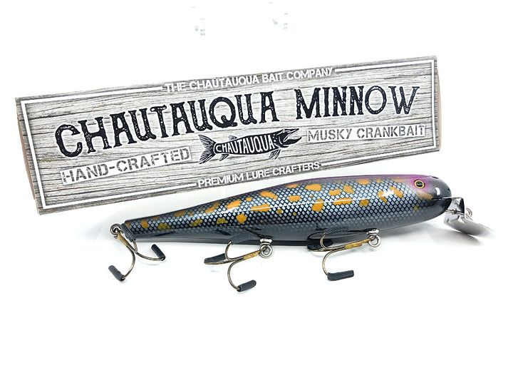 Chautauqua 8" Minnow Musky Lure Custom Orange Spot Color