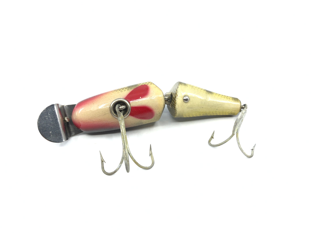 Creek Chub 2700 Baby Jointed Pikie Minnow in Perch Color 2701 Wooden Lure Glass Eyes