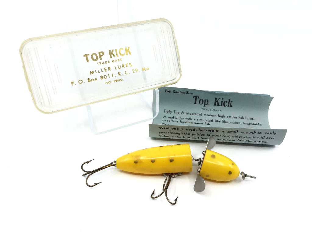 Miller Lures Top Kick with Box and Insert Yellow Gold Spots