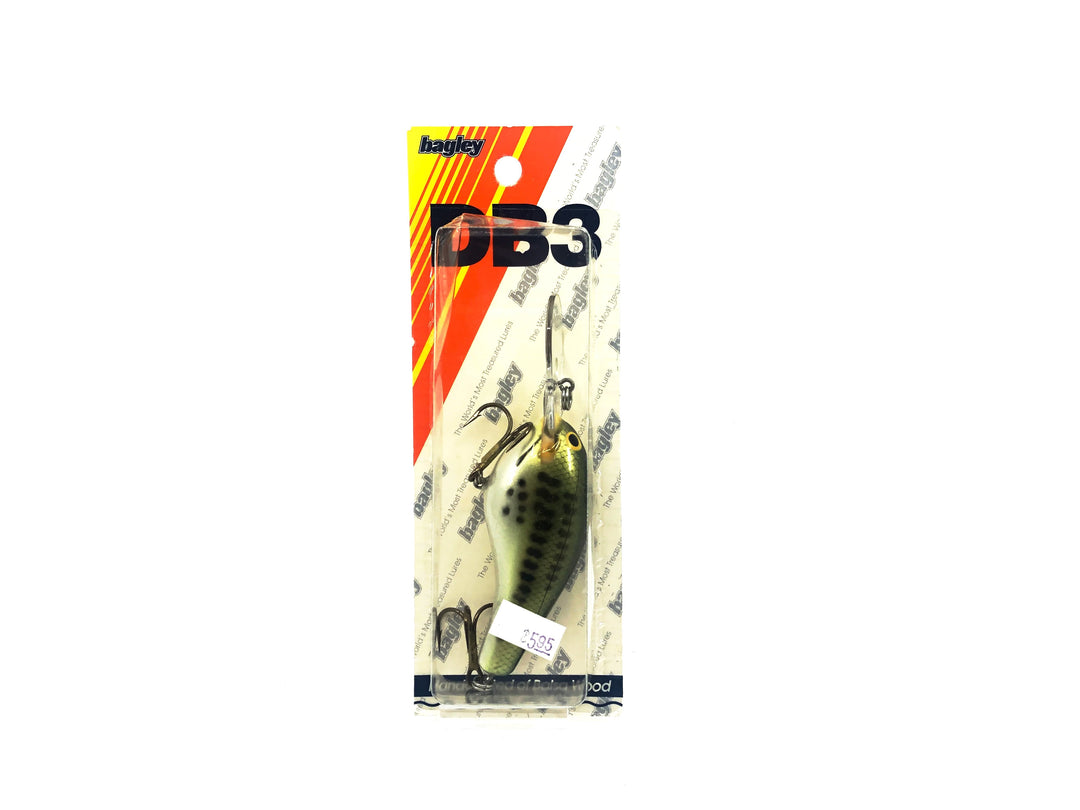 Bagley Diving B3 DB3-LB4 Little Bass on White Laser Color New on Card Old Stock Florida Bait