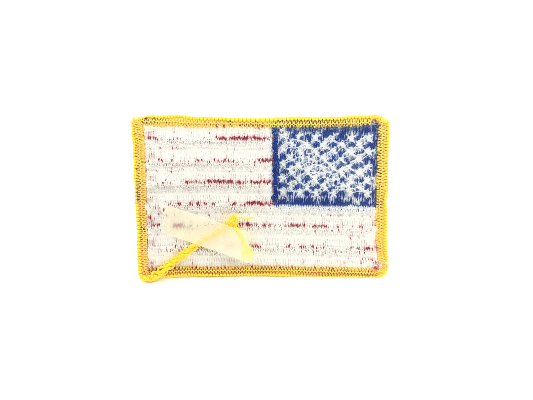 American Flag Patch Yellow Border