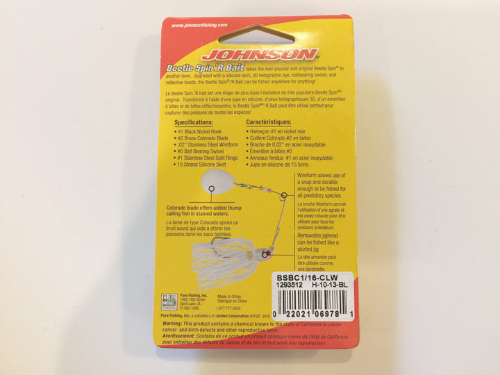 Johnson Beetle Spin 'R Bait 1/16oz Colorado Blade NEW