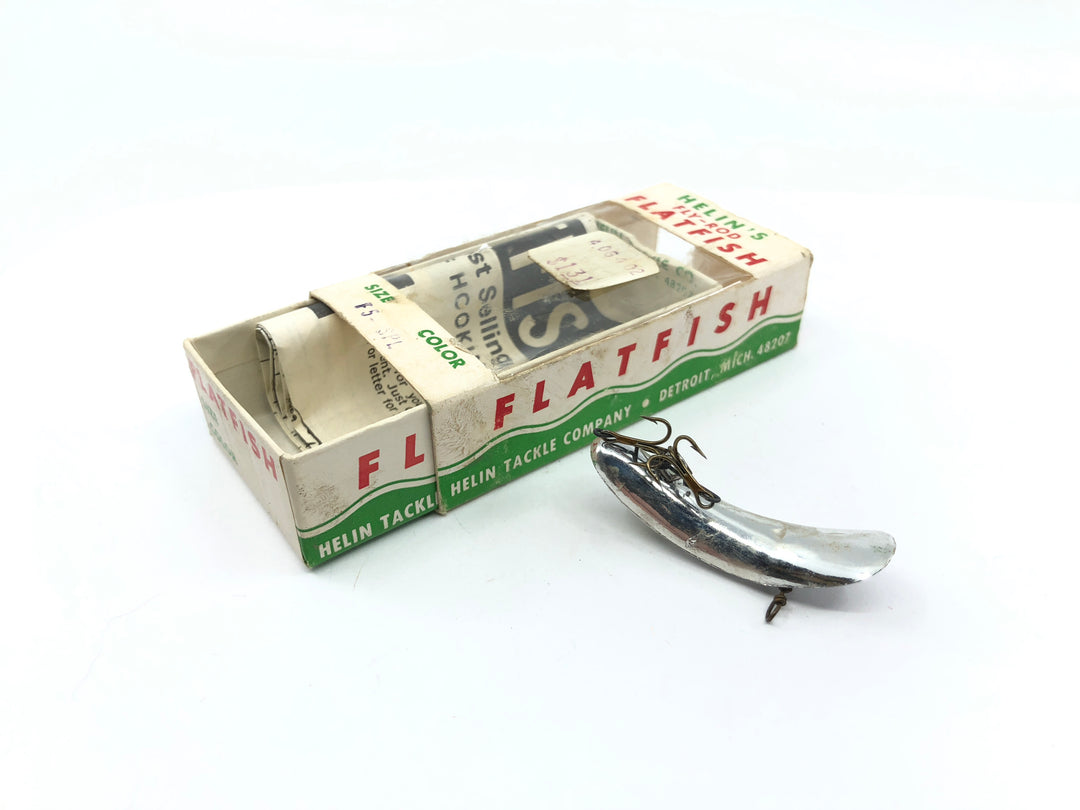 Vintage Helin Flatfish F5 SPL Silver Plated Color with Box and Paperwork