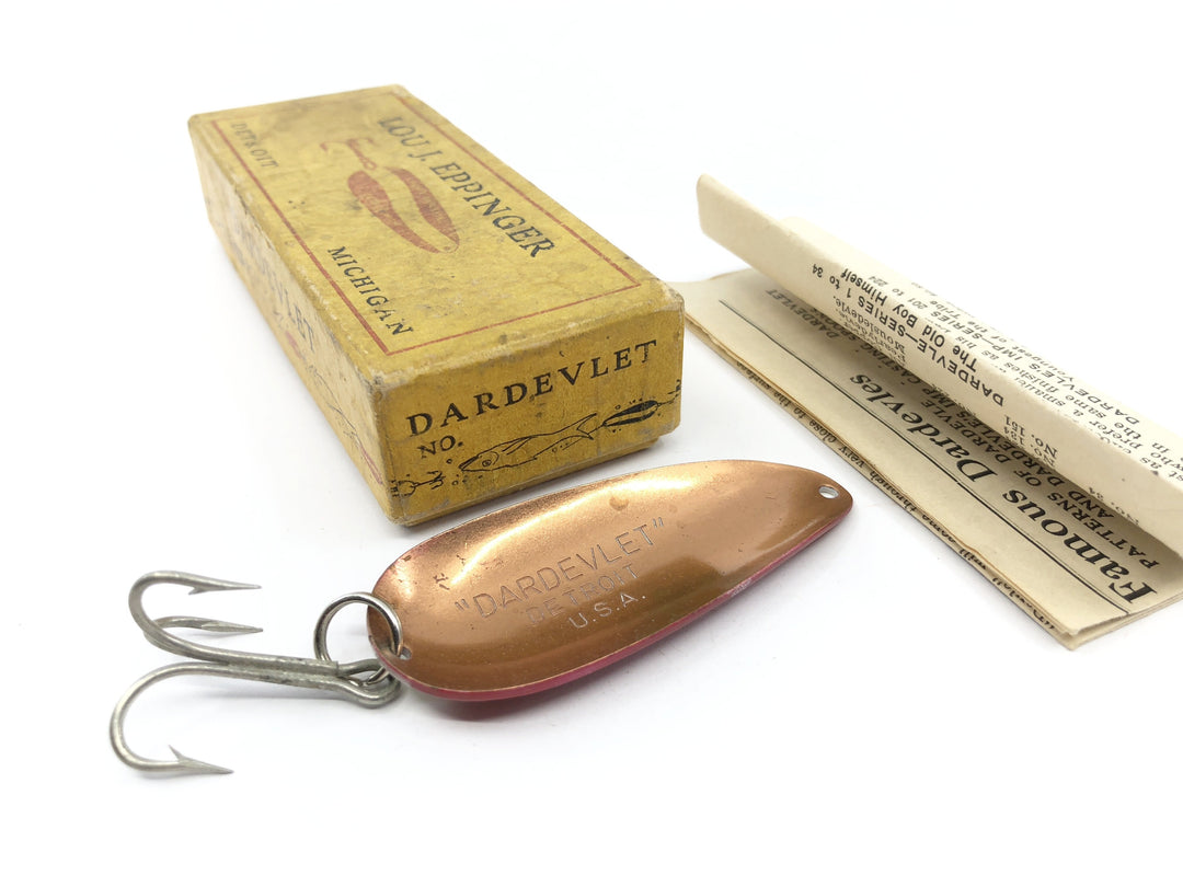 Vintage Eppinger Dardevlet Red White Lure in Two Piece Cardboard Box