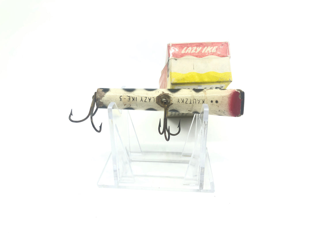 Kautzky Wooden Lazy Ike KL 14 Shad Black and White with Box