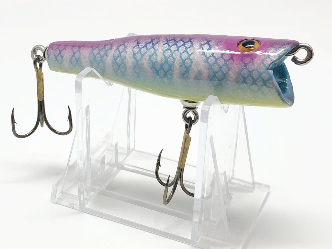 Chautauqua Glass Eyed Popper Wooden Lure in Purple Haze Color