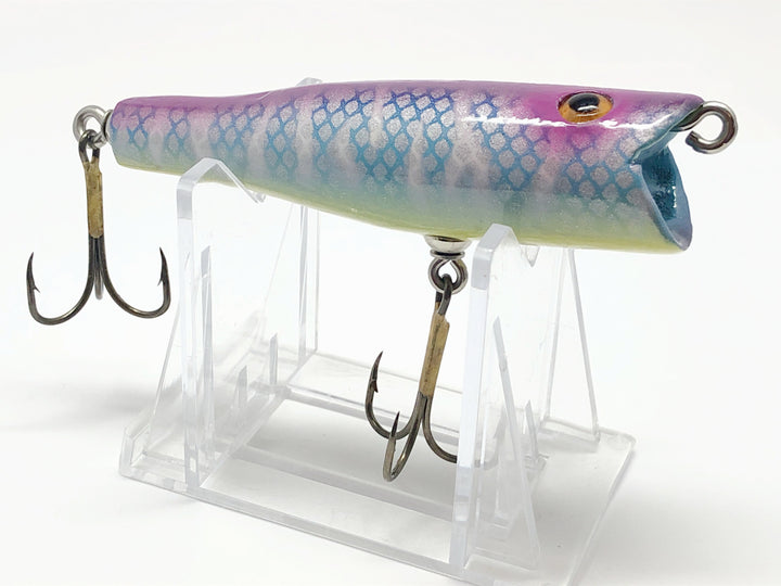 Chautauqua Glass Eyed Popper Wooden Lure in Purple Haze Color