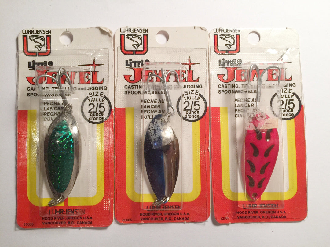 Luhr-Jensen Little Jewel Lures Lot of 3 New on Card 2/5 oz Lot 10