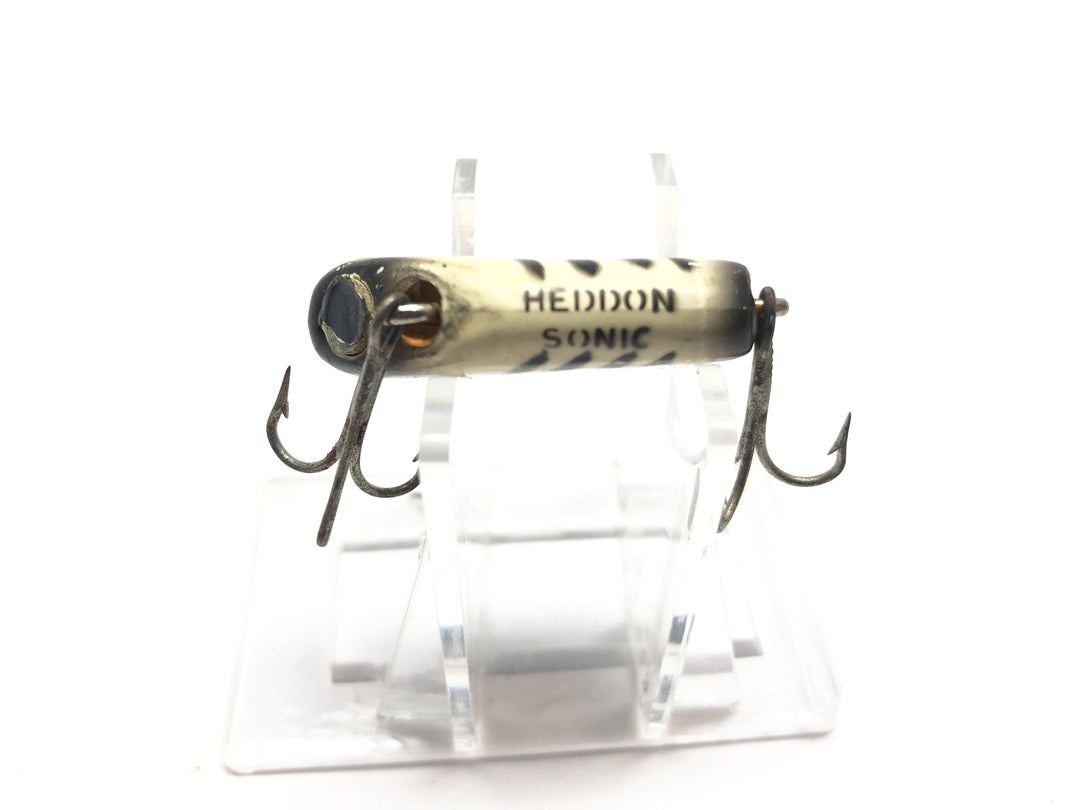 Rare Heddon Sonic Chevron Oil Advertising Pattern Fishing Lure Black White Version WBX Color Code