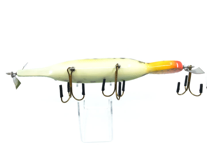 Chautauqua 11" Wooden Topwater Magnum Gar with Tail Lure Spotted Gar Color