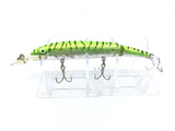 Vintage Rebel Fastrac Jointed Minnow Green Black Stripes and Silver Color