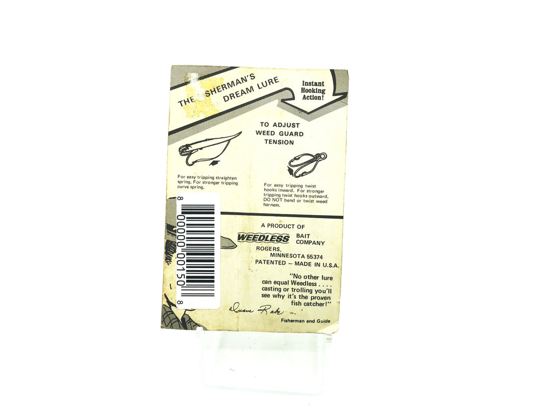 FishTrap Weedless Bait, Black/White Color on Card