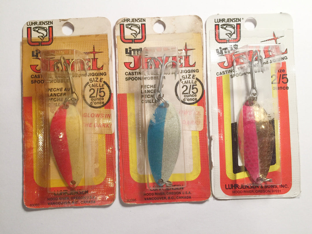 Luhr-Jensen Little Jewel Lures Lot of 3 New on Card 2/5 oz Lot 23
