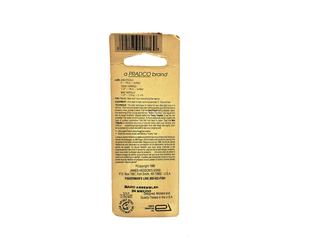 Heddon Zara Pooch BB Baby Bass Color, on Card
