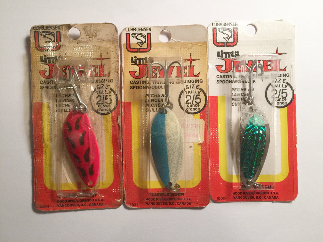 Luhr-Jensen Little Jewel Lures Lot of 3 New on Card 2/5 oz Lot 3
