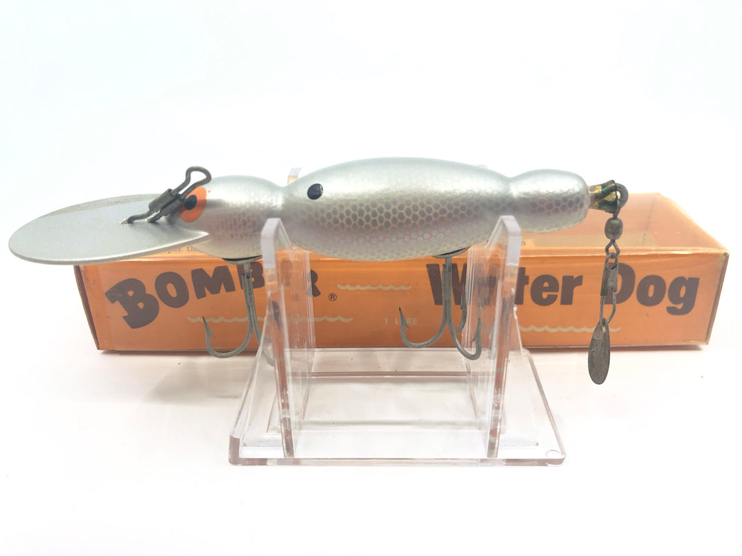 Vintage Wooden Bomber Water Dog 1640 Silver Shad Color with Box