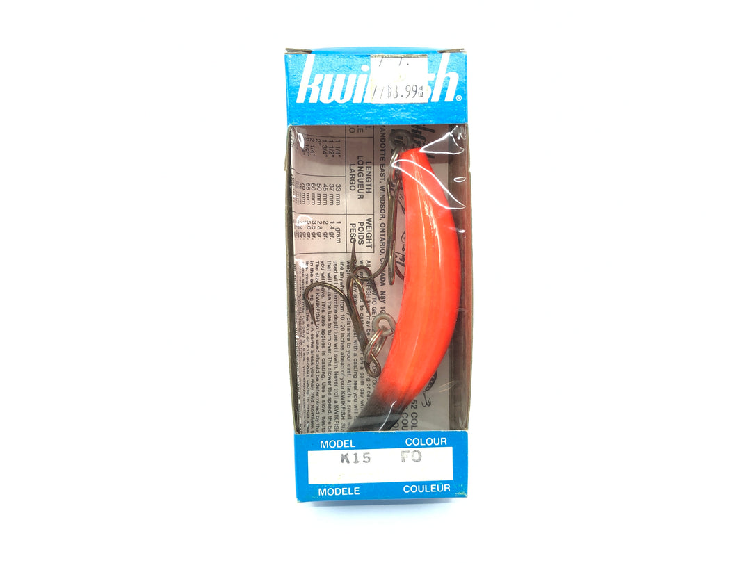 Kwikfish K15 FO Fire Orange Color New in Box Old Stock
