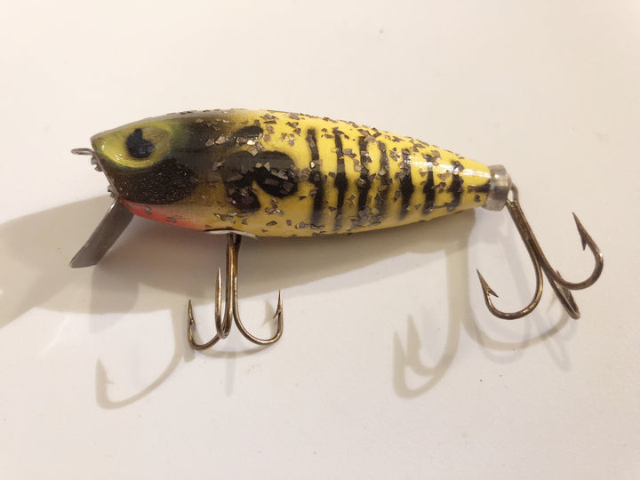 Poe's Nervous Miracle New in Box Vintage Wooden Bait 113S Yellow Jacket with Sparkles Color