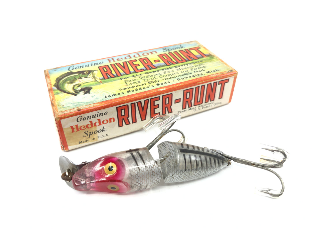 Heddon Jointed River Runt 9330 XRS Silver Shore Minnow Color with Box and Catalog